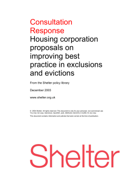 Consultation Response Housing corporation