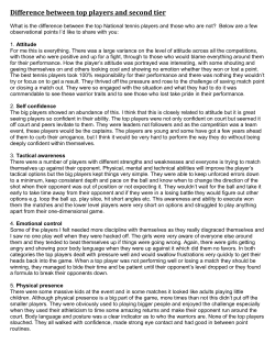 Difference between top players and second tier