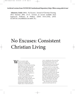 No Excuses: Consistent Christian Living