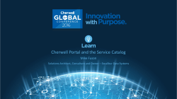Cherwell Portal and Service Catalog 2016
