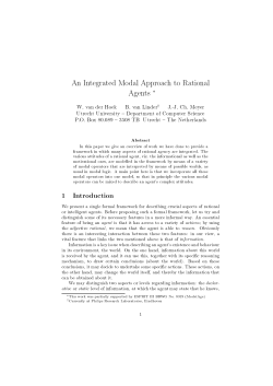 An Integrated Modal Approach to Rational Agents 1 Introduction
