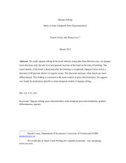 Opaque Selling: Static or Inter-Temporal Price Discrimination