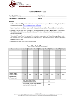 Team Captain`s Log - AgriLife Extension County Offices