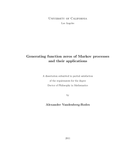 Generating function zeros of Markov processes and their