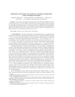 Efficient solution of optimal control problems using hybrid systems.