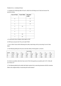 Problem Set on Individual Choice 1. Complete the following table of