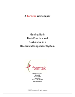 A Formtek Whitepaper Getting Both Best-Practice and Best