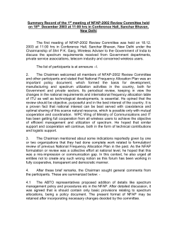 Summary of Review committee meeting