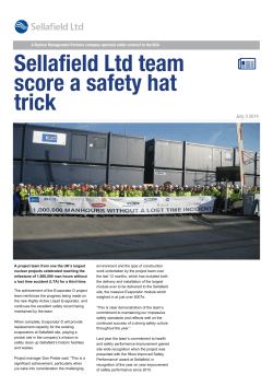 Sellafield Ltd team score a safety hat trick