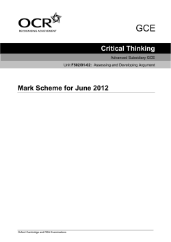 Mark scheme F502 - Assessing and developing argument