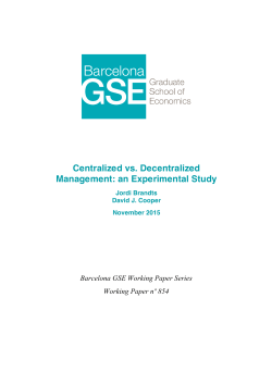 Centralized vs. Decentralized Management: An - IAE-CSIC