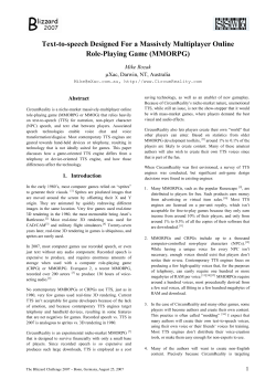 Text-to-speech Designed For a Massively Multiplayer