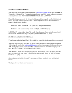 STATE QUALIFYING TEAMS: State qualifying teams must email a