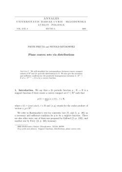 ANNALES Plane convex sets via distributions