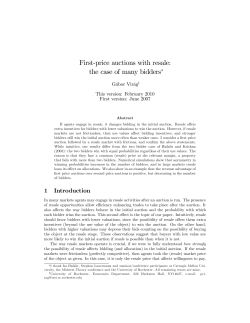 First-price auctions with resale: the case of many bidders&lowast;