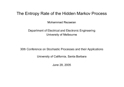 The Entropy Rate of the Hidden Markov Process