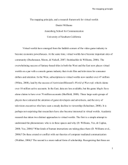 The mapping principle, and a research framework for virtual worlds