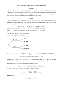 Answer on Question #61185 &ndash; Math &ndash; Statistics and Probability