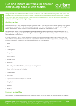 Fun and leisure activities for children and young people with autism