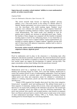 Improving early secondary school students` abilities to