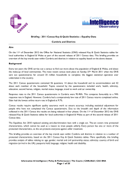 2011 Census Briefing - Cumbria County Council