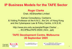 IP Business Models for TAFE