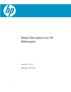 Attack Descriptions for HP WebInspect