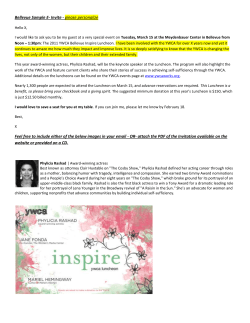 Bellevue Sample E- Invite - please personalize Hello X, I would like