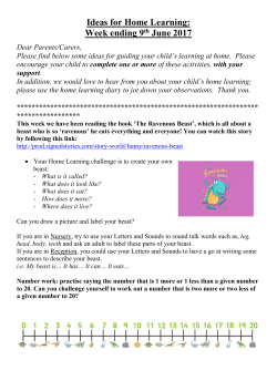 Home Learning for Ravenous Beast