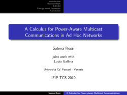 A Calculus for Power-Aware Multicast Communications in Ad Hoc
