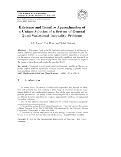 Existence and Iterative Approximation of a Unique Solution of a