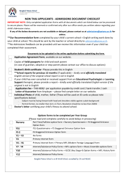 non thai applicants - admissions document checklist
