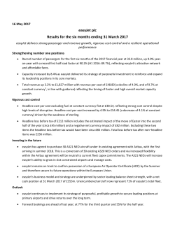 easyJet plc Results for the six months ending 31 March 2017