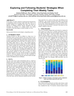 Exploring and Following Students` Strategies When Completing