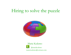 Hiring to solve the puzzle