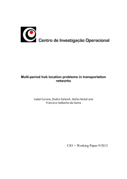 Multi-period hub location problems in transportation networks CIO