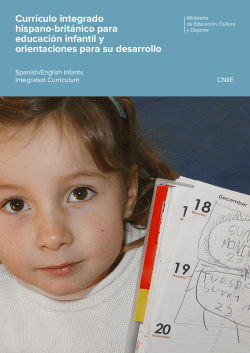 Curr&iacute;culo integrado hispano-brit&aacute;nico para educaci&oacute;n infantil y