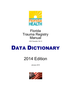 Florida Trauma Registry Data Dictionary