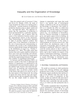 Inequality and the Organization of Knowledge