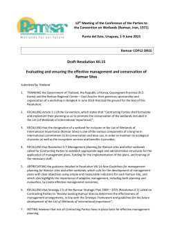 R-METT: the management effectiveness tracking tool for Ramsar Sites