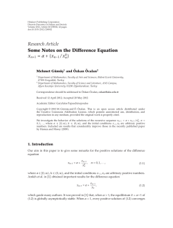 Some Notes on the Difference Equation
