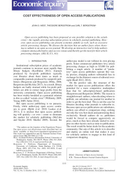 cost effectiveness of open access publications
