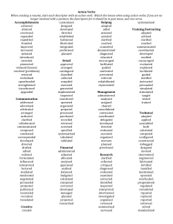 Action Verbs - Iowa Central Community College