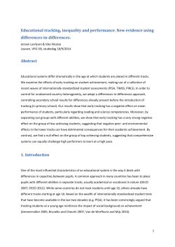 Educational tracking, inequality and performance