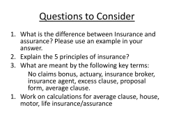 Insurance and Assurance