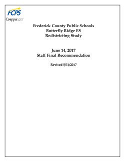 Frederick County Public Schools Butterfly Ridge ES Redistricting