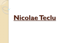 Nicolae Teclu - Fontos Iskola