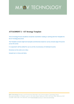 ATTACHMENT 2 &ndash; ICT Strategy Template