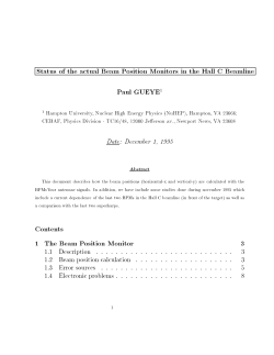 Status of the actual Beam Position Monitors in the Hall C Beamline