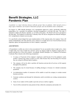 Benefit Strategies, LLC Pandemic Plan